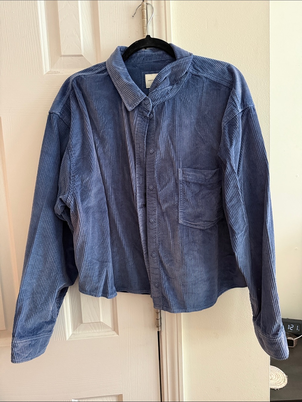Corduroy Button Down Jacket - Blue